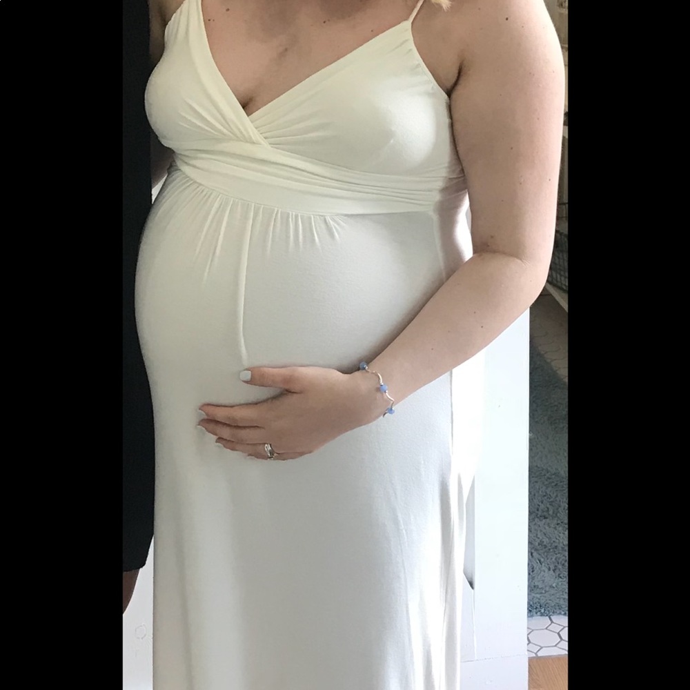 White Baby shower maxi dress